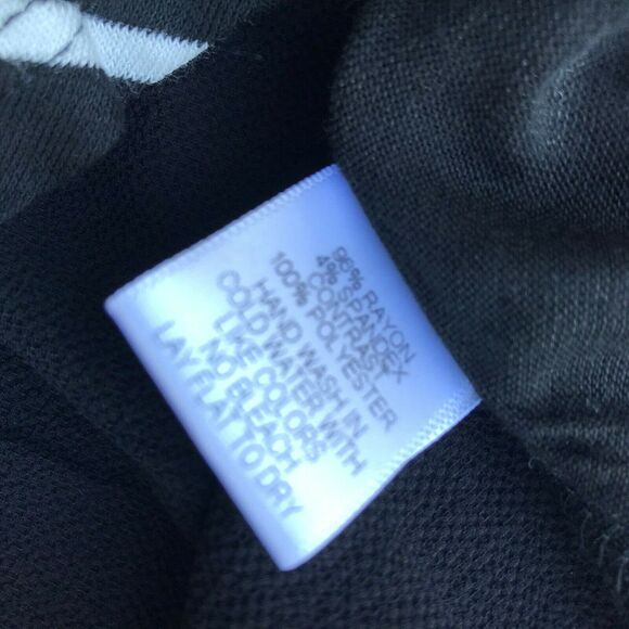 Gibson Womens Tank Top Size Large Asymmetric Black White Striped Stripes NEW - Picture 7 of 7